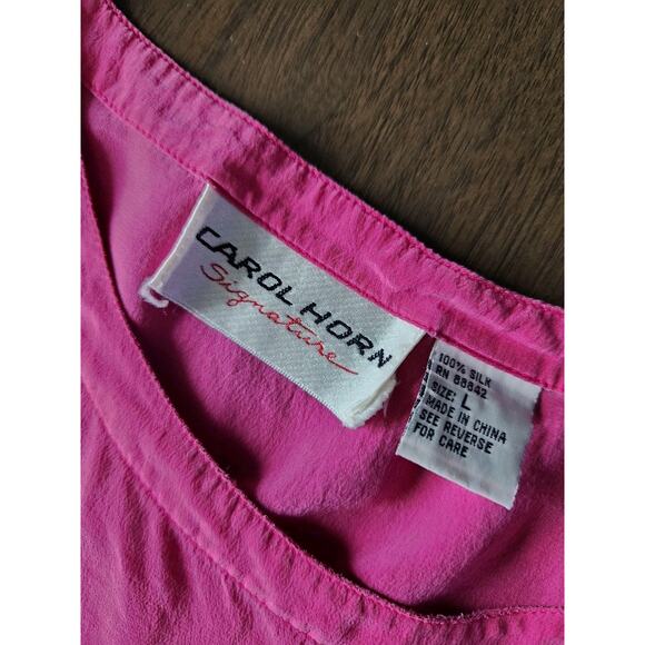 Vintage Carol HDRN signature pink silk tank top size Large - Picture 4 of 7
